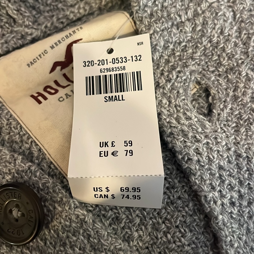 Hollister Knit Hooded Cardigan Size Small NWT - Picture 6 of 6